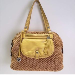 Gorgeous Brighton Leather Straw Woven Purse